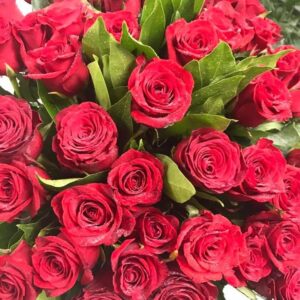 Mazzo di 9 rose rosse (80 cm in media)